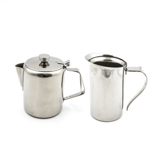 Steel coffee pots and jugs