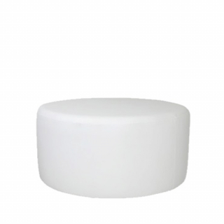 Large round white Boston pouf / table