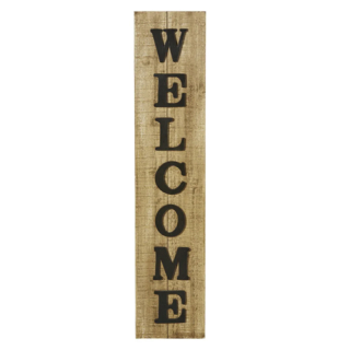 Wood and metal sign Welcome