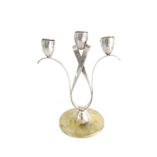 Silver with golden candlestick base
