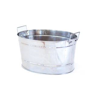 Oval metal bucket