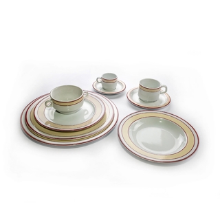 Tableware Burgundy-Beige band