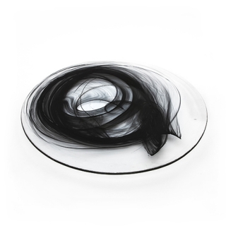 Black brushwork glass plate