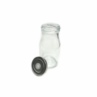 Glass bottle with lid