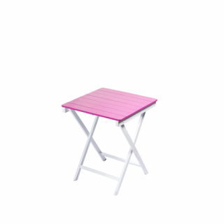 Fuchsia square wooden table 