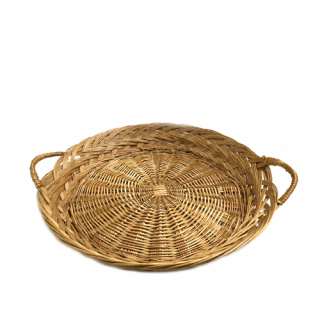 Round wicker basket