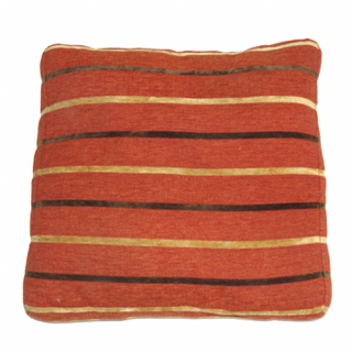 Orange cushion with stripes