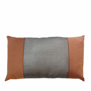 Coral rectangular silver cushion