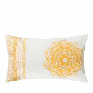 White-yellow Mandala cushion