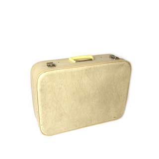 Vintage ivory leather suitcase