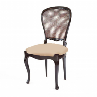 Silla Vintage caoba asiento topo