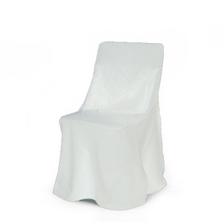 Silla plegable con funda blanca