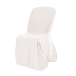 Silla fija con funda blanca