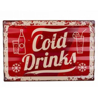 Letrero metálico Cold Drinks