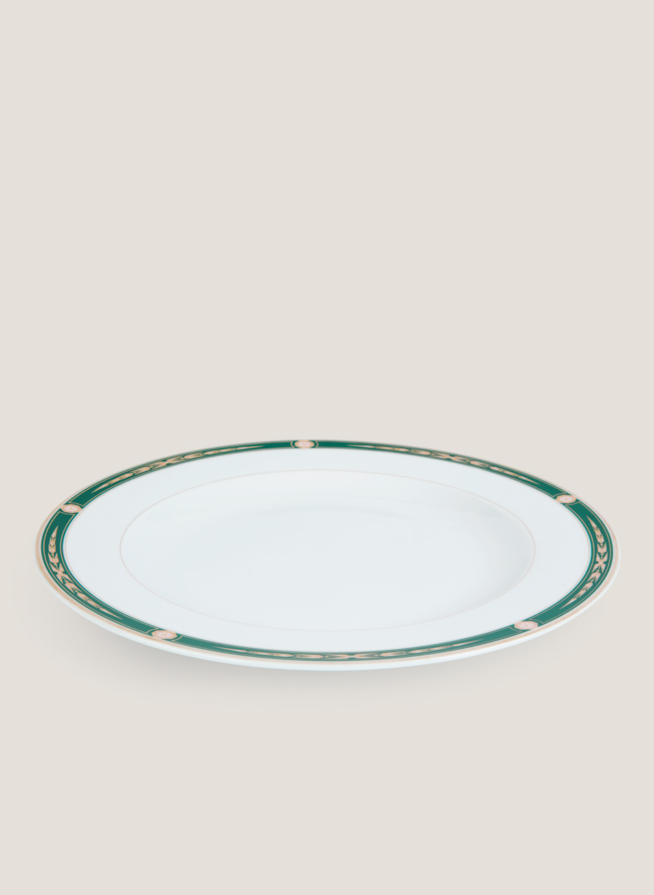 Plato decorado verde-oro