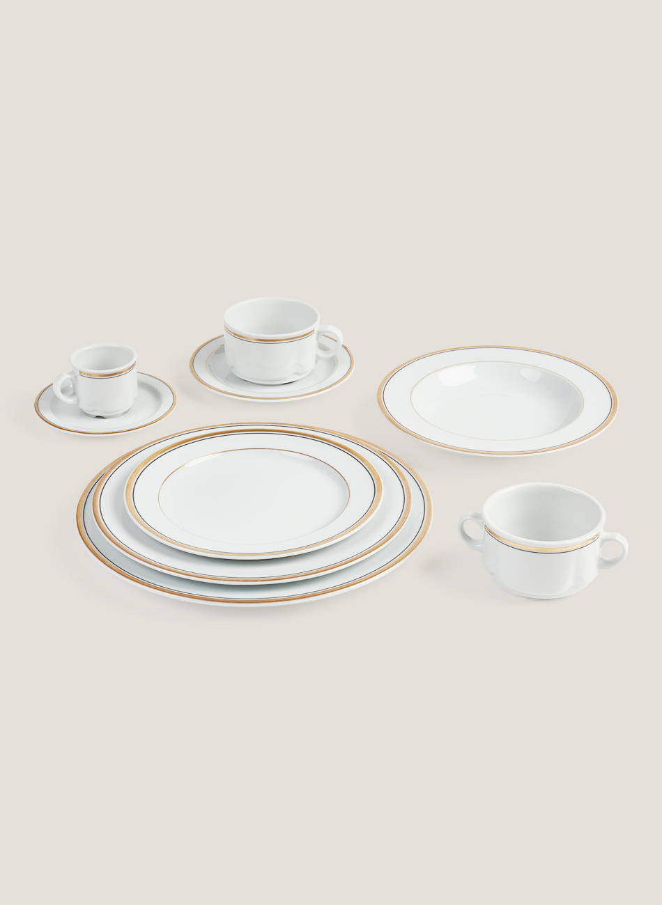 Tableware gold-black edge