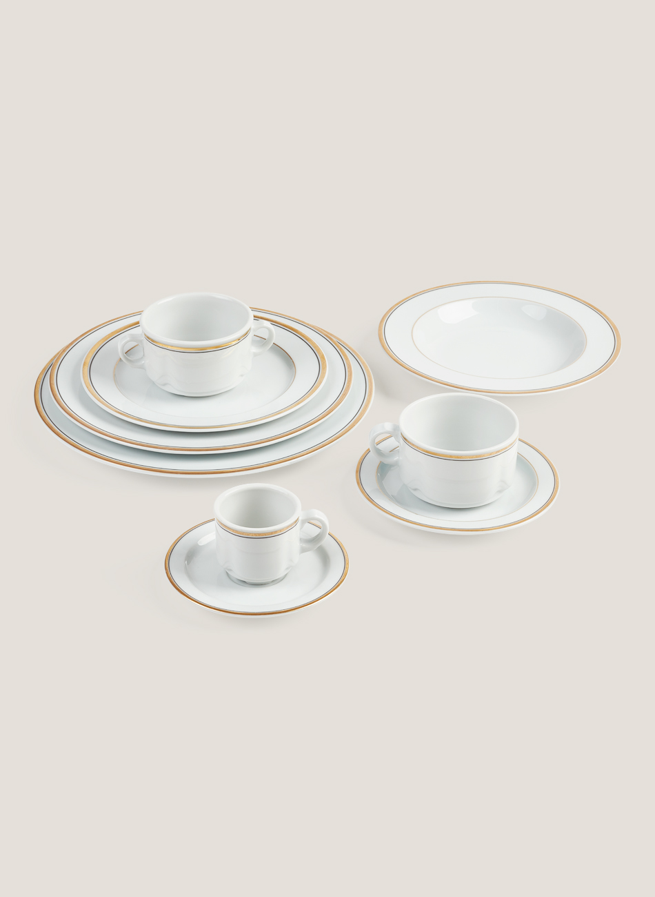 Vajilla filo oro-negro