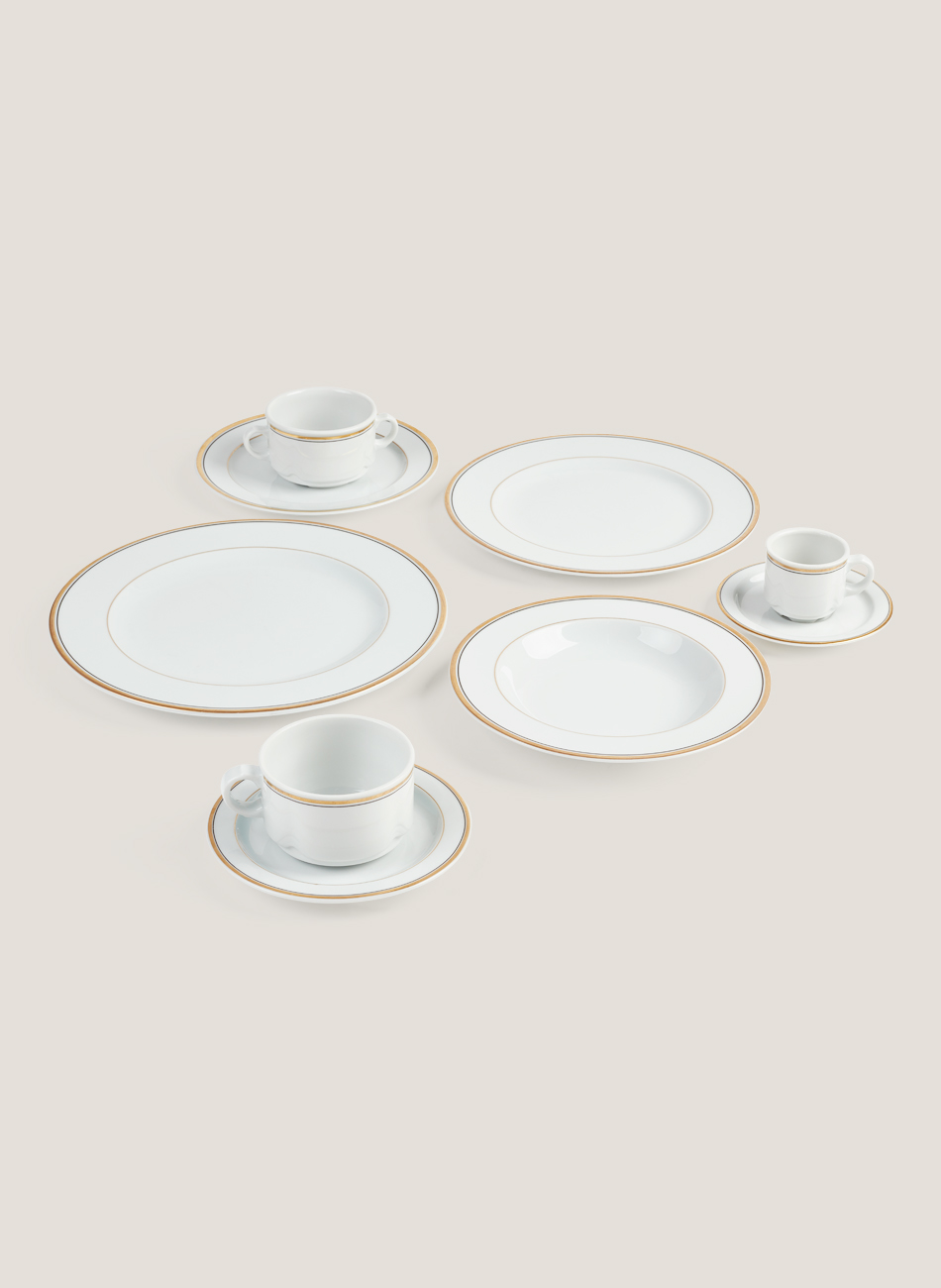 Tableware gold-black edge