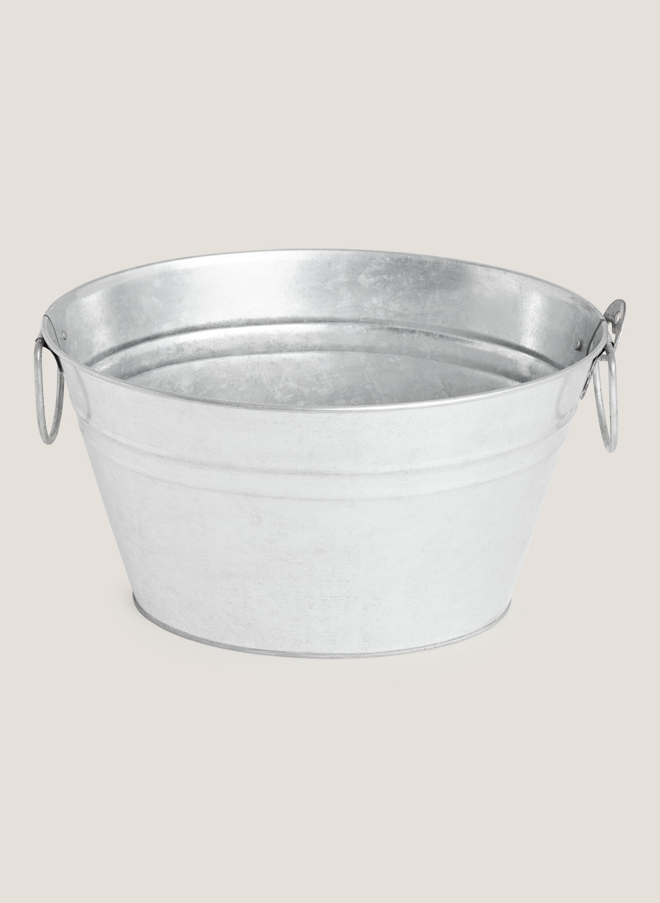 Cubo metal ovalado con abridor