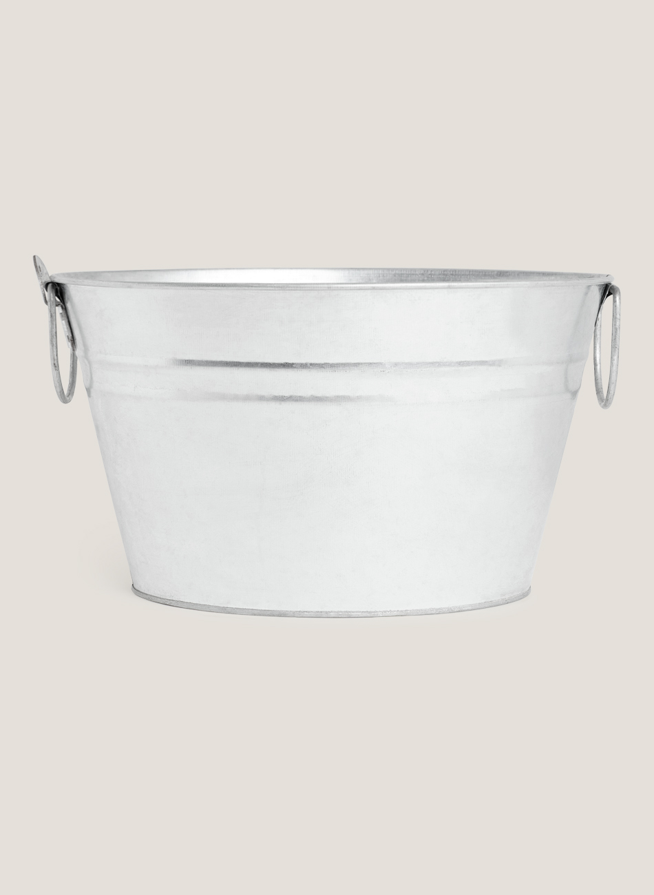 Cubo metal ovalado con abridor