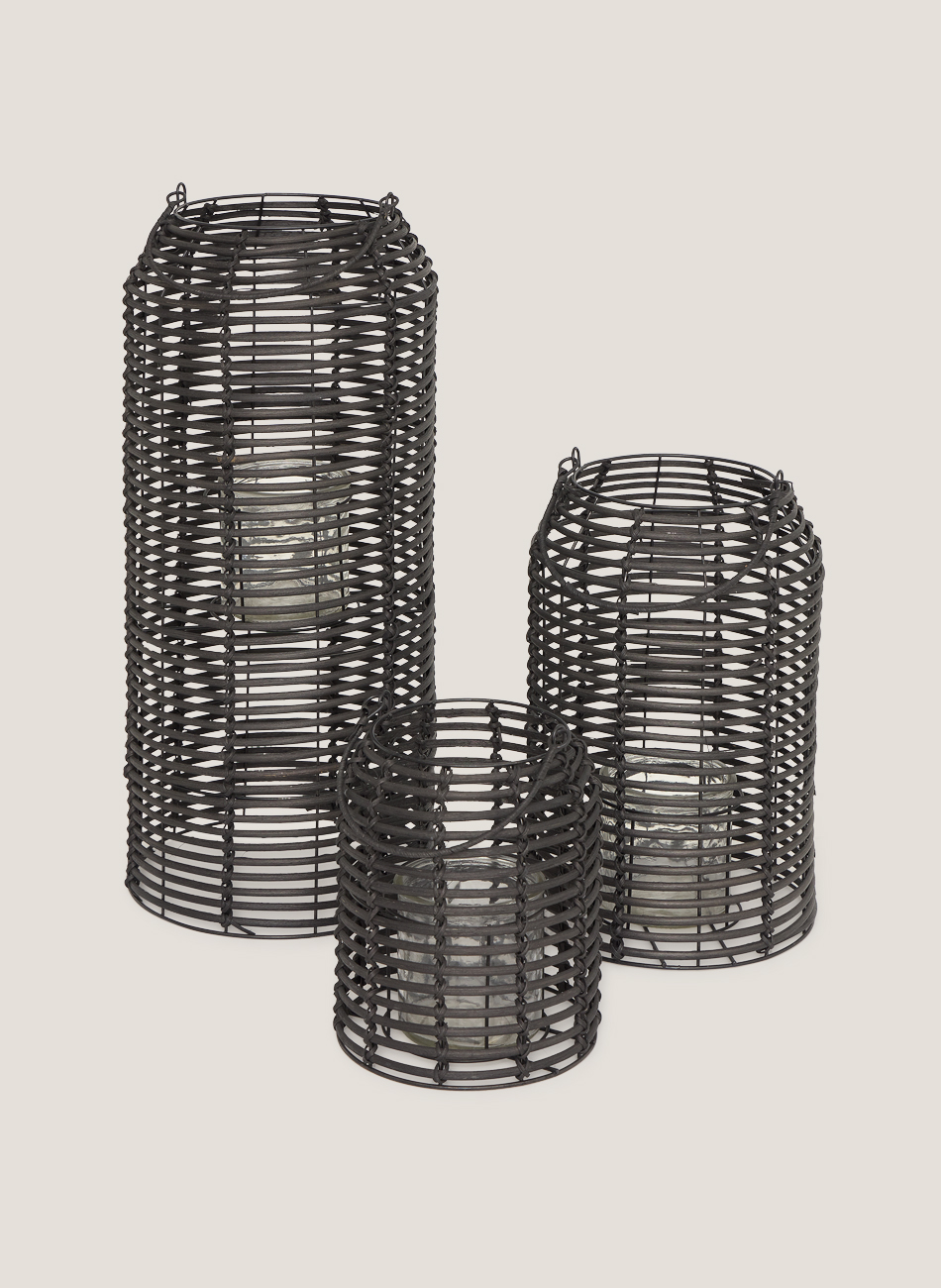Faroles rattan negro