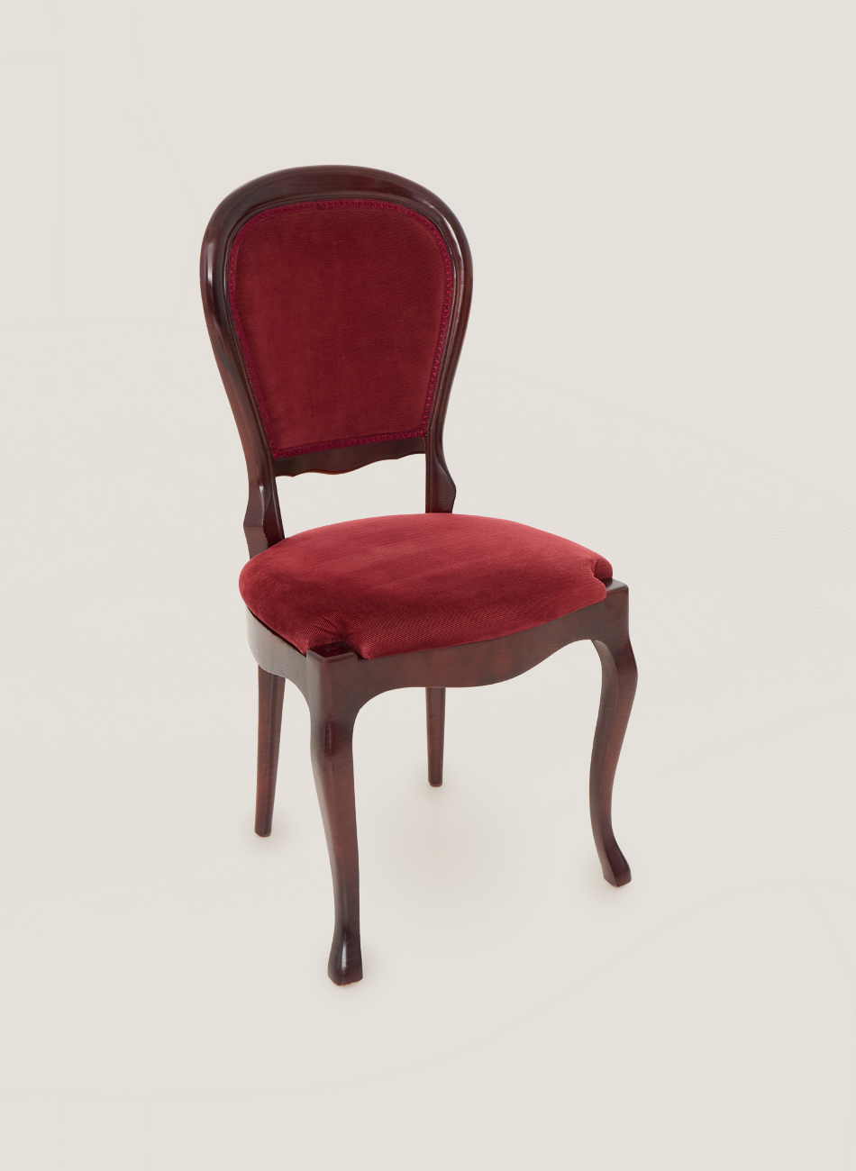 Vintage mahogany garnet upholstered chair