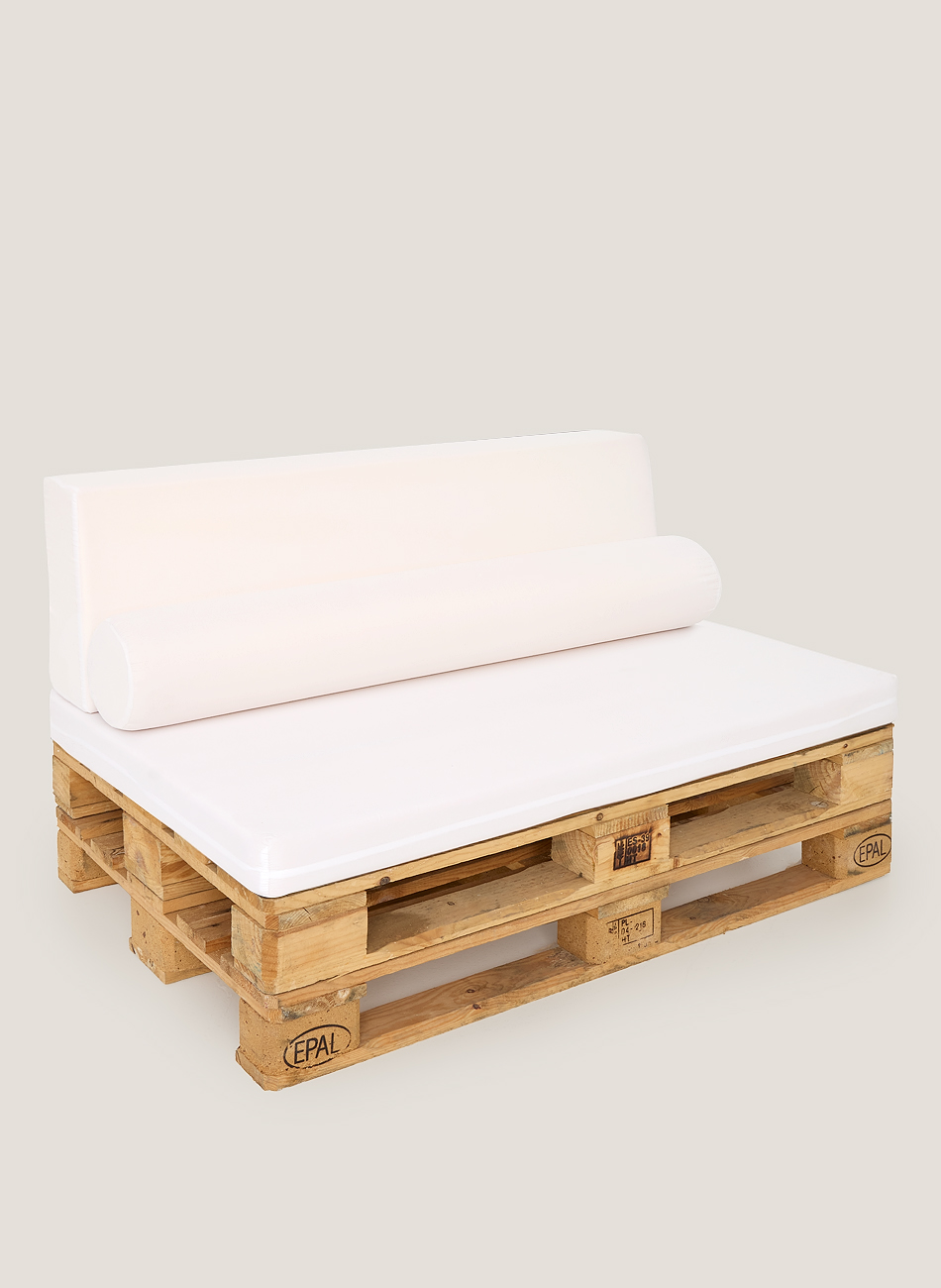 Sofá palet-madera blanco
