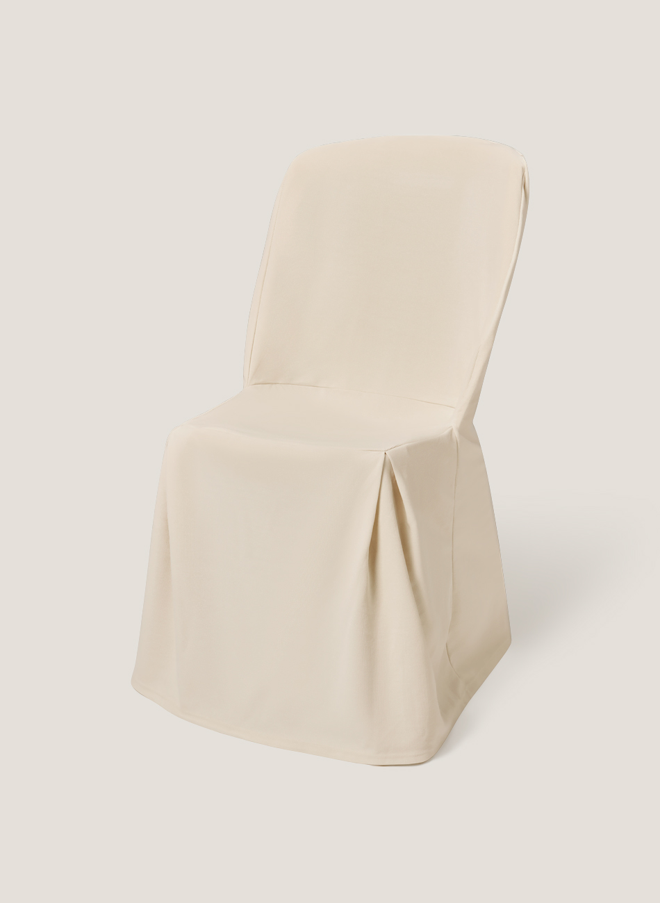 Silla fija con funda marfil