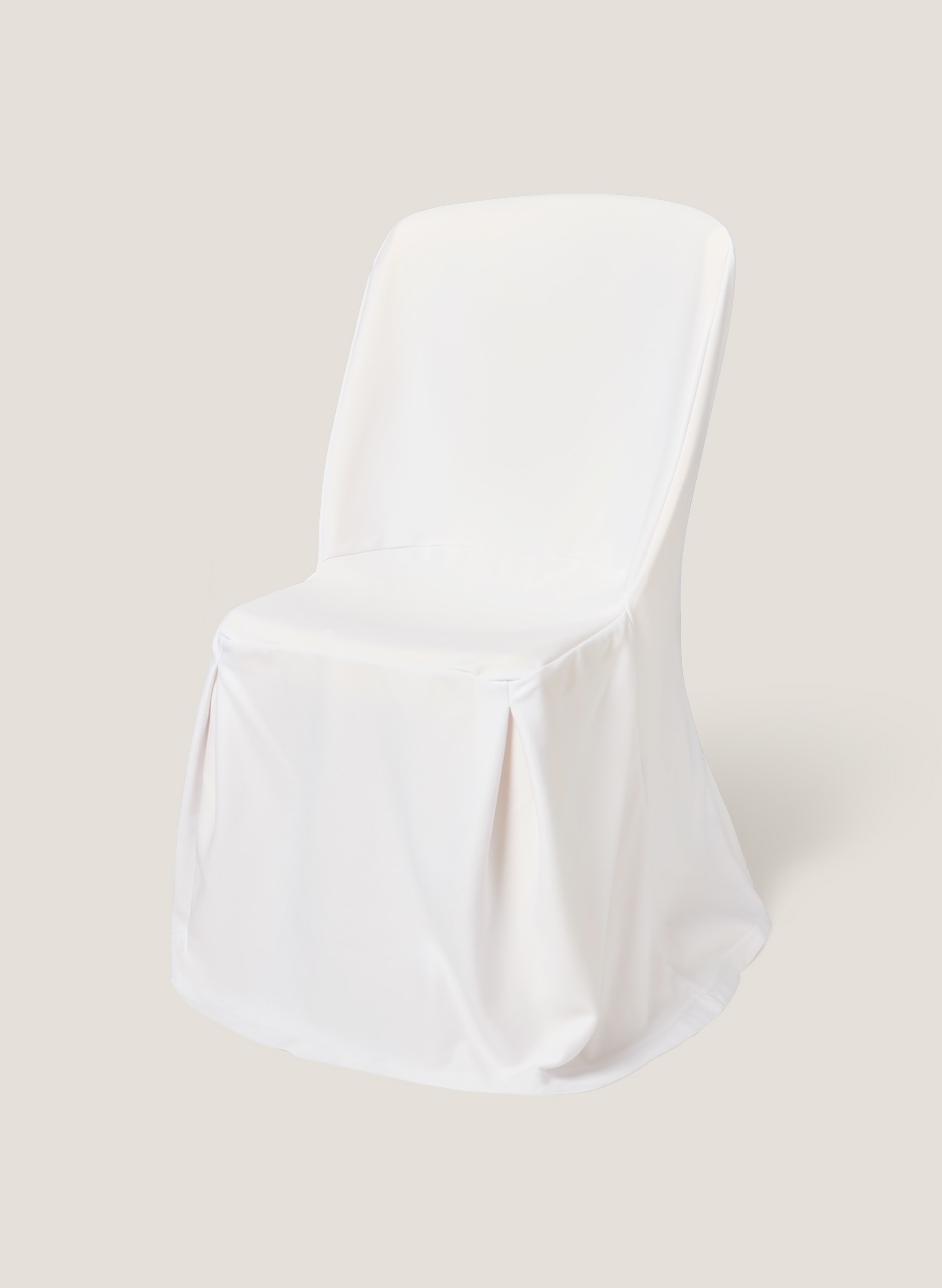Silla fija con funda blanca