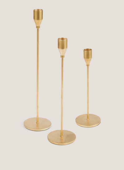 Candelabro slim dorado