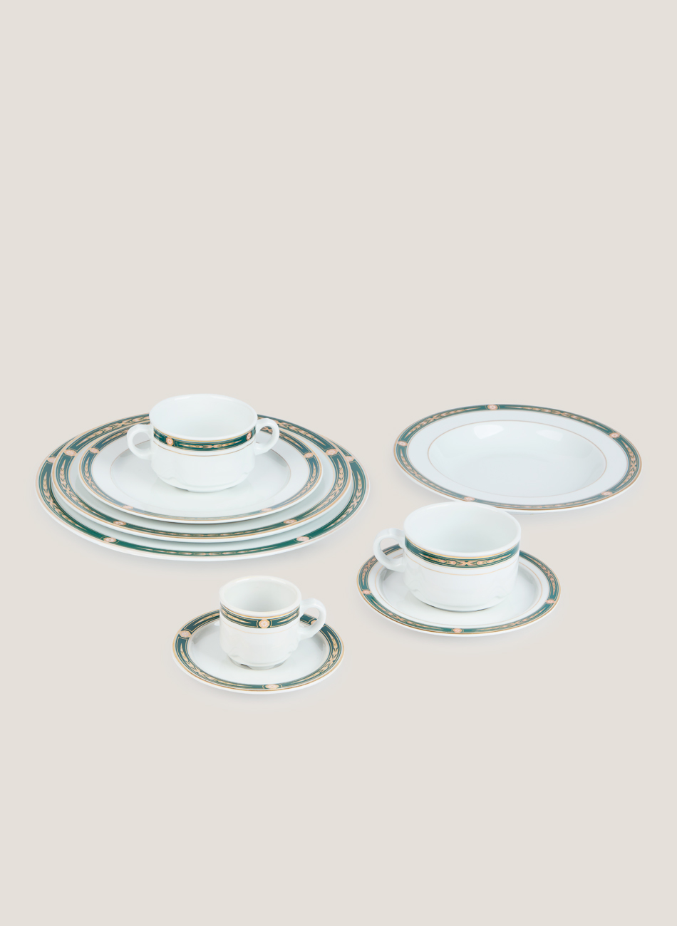 Vajilla decorada verde