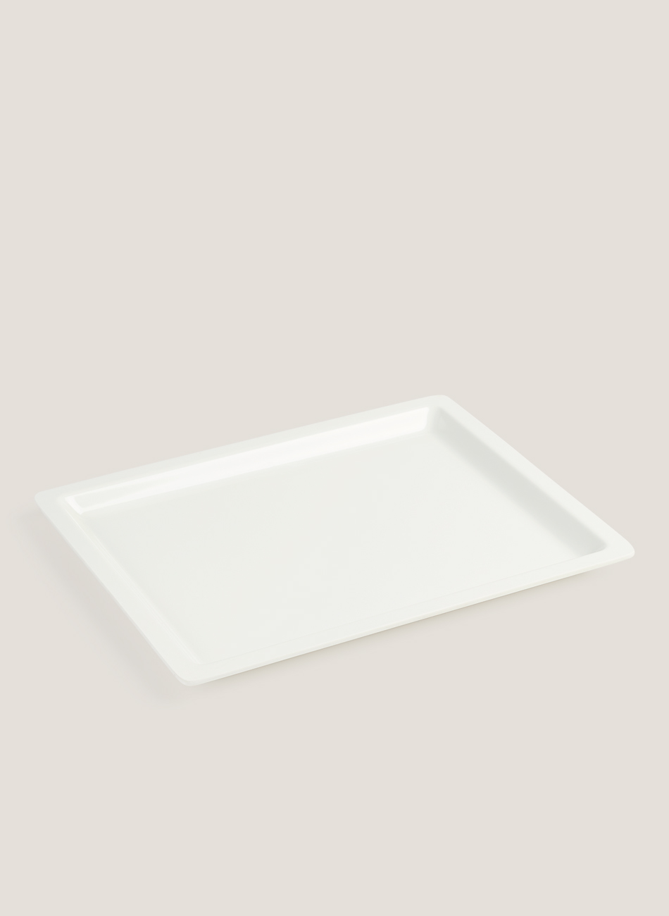 Bandeja melamina blanca y negra