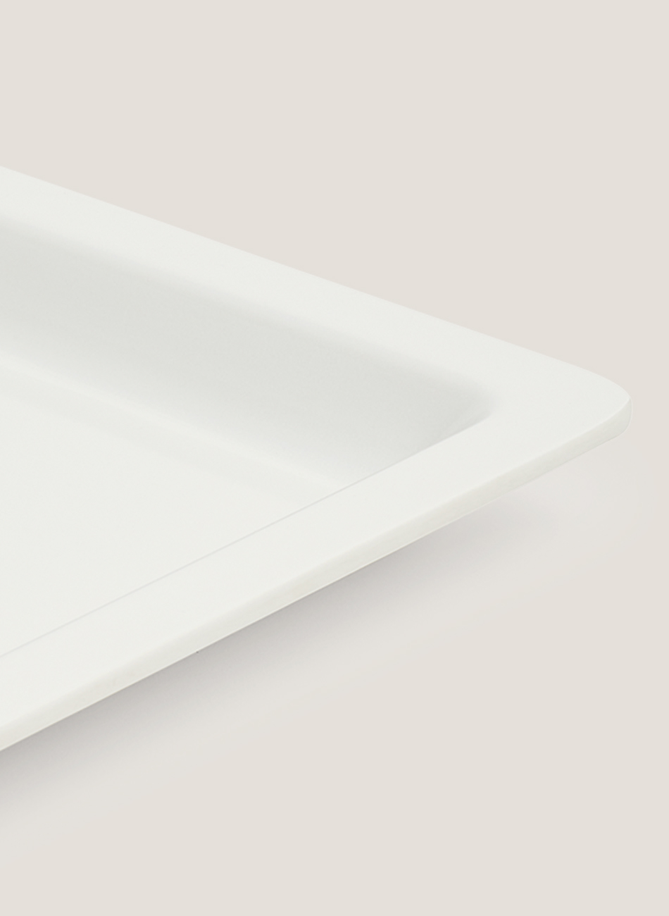 Bandeja melamina blanca y negra