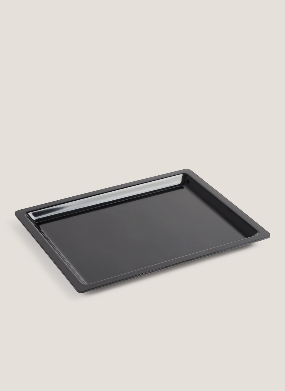 Bandeja melamina blanca y negra