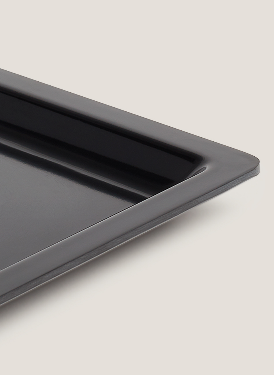 Bandeja melamina blanca y negra