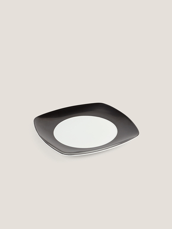 Plato cuadrado banda negra