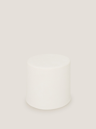 Puff boston blanco redondo pequeño