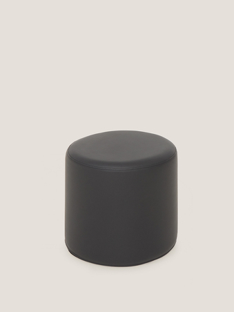 Puff boston negro redondo pequeño