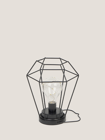 Lámpara jaula negra