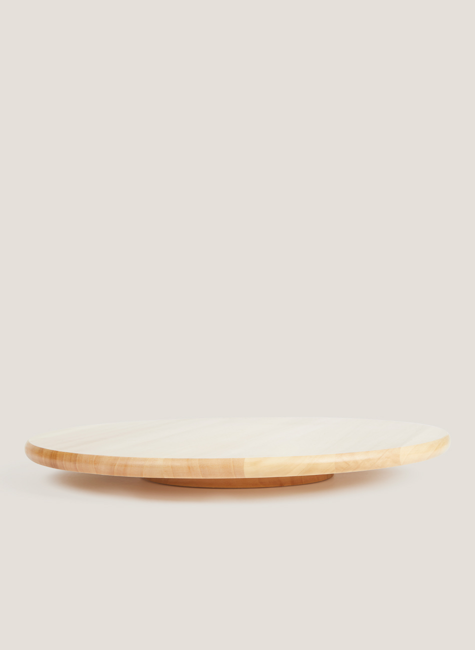 Wood rotating tray