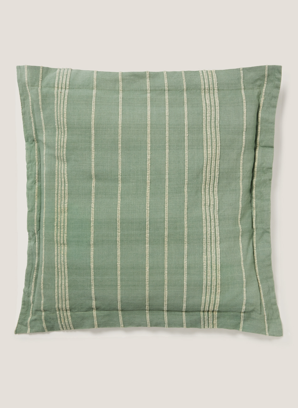 Cojín nordic verde rayas