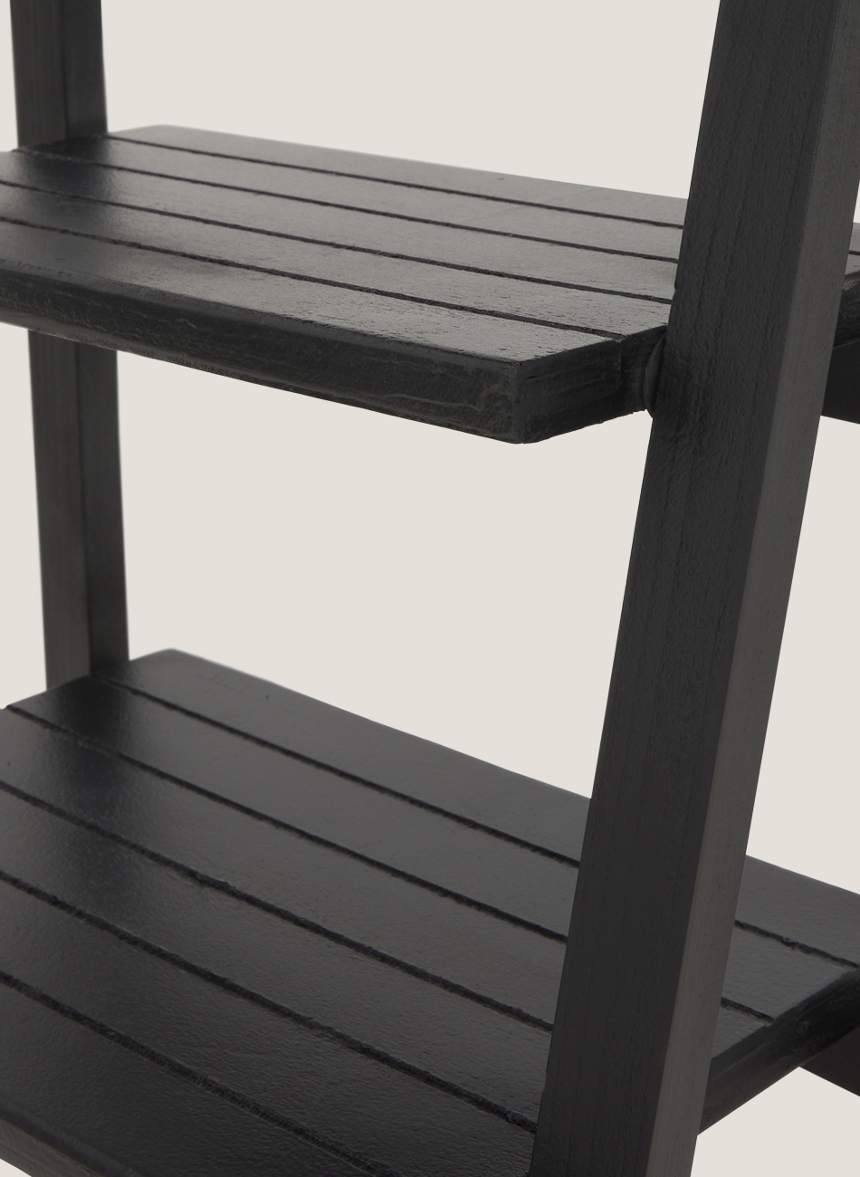 Estantería escalera madera negra