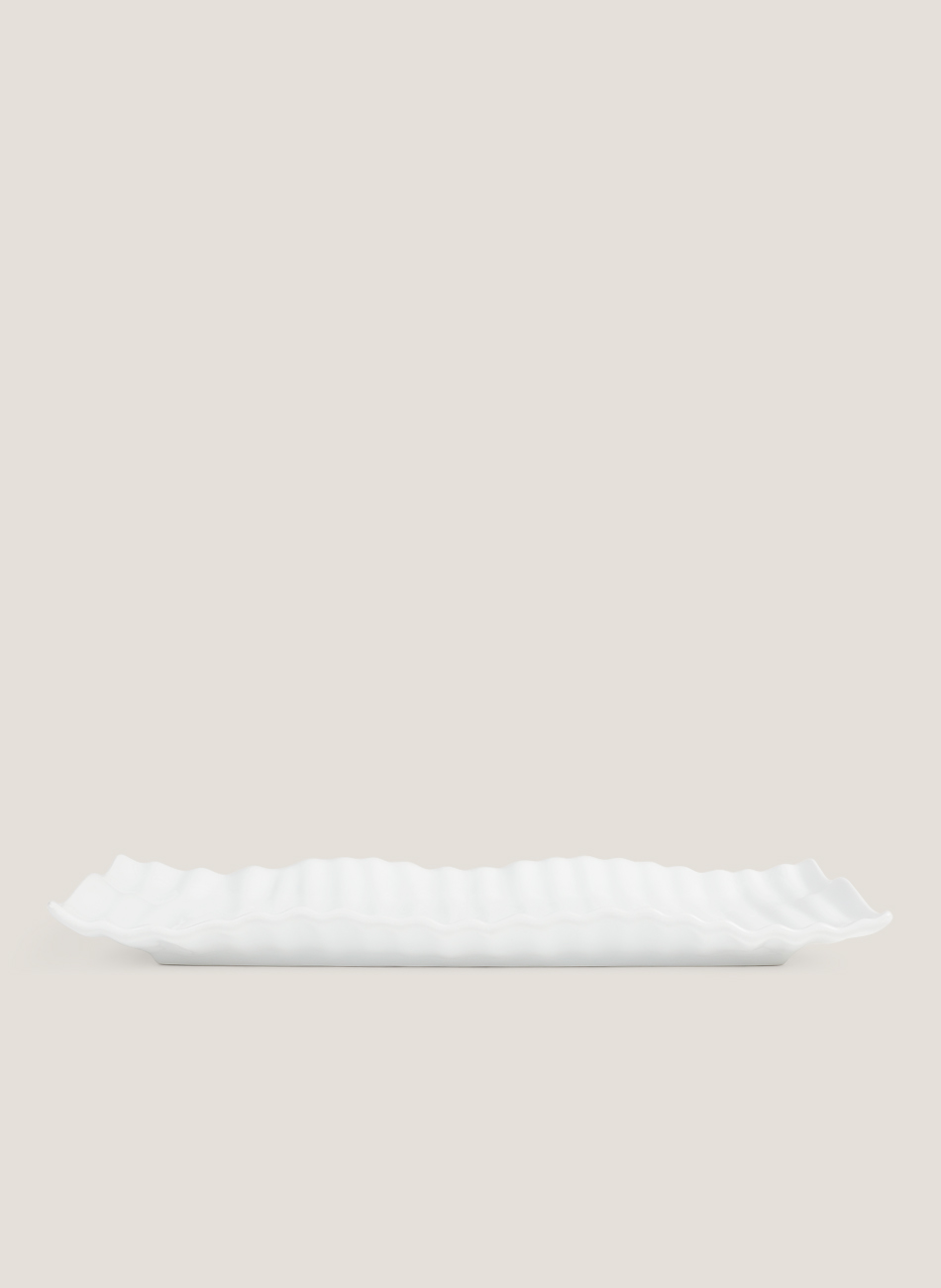 Fuente porcelana ondulada