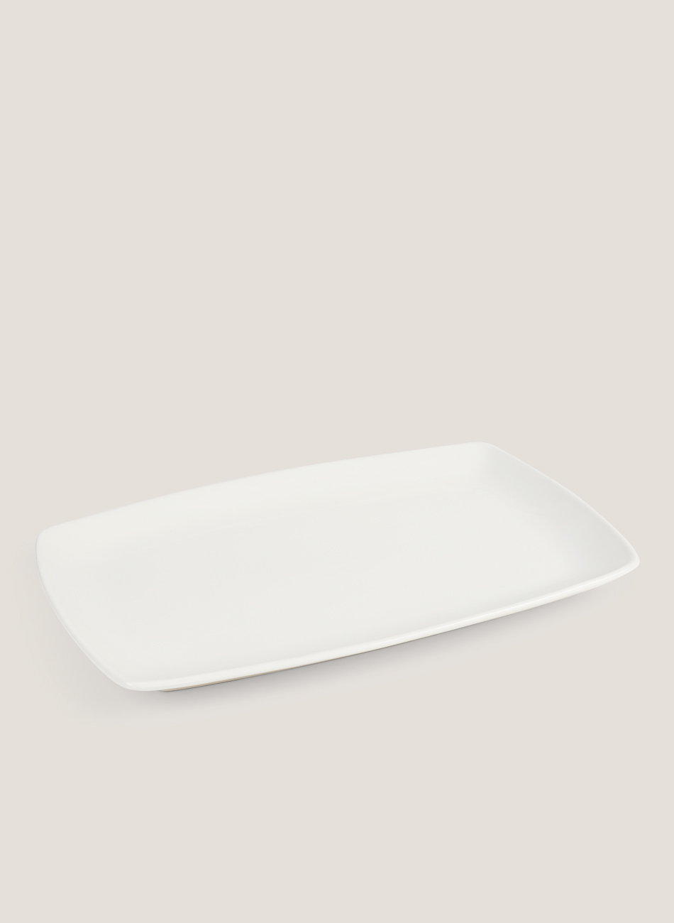 Plato rectangular marfil