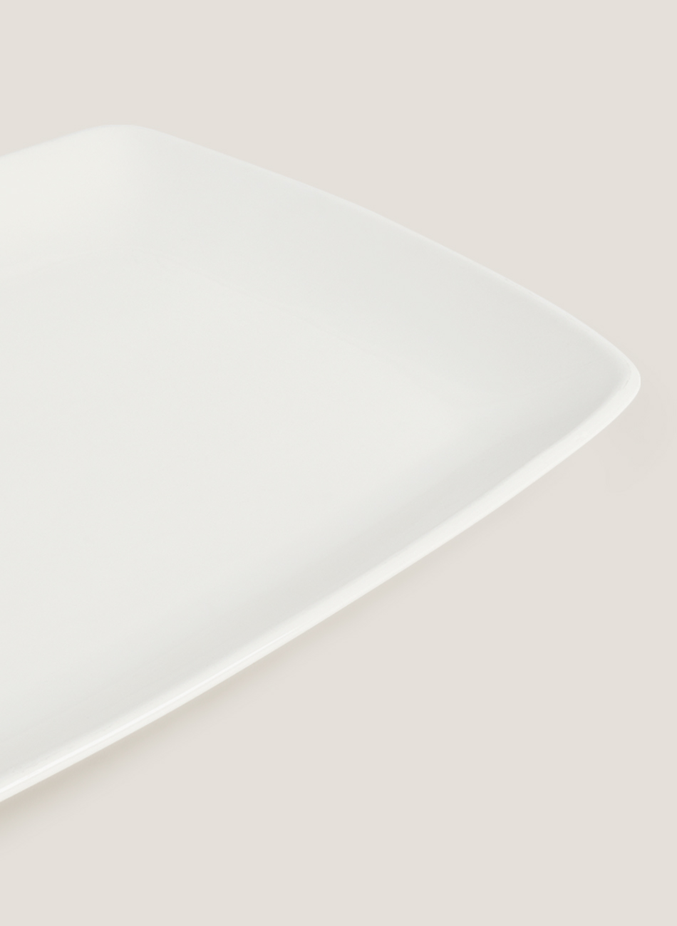 Plato rectangular marfil