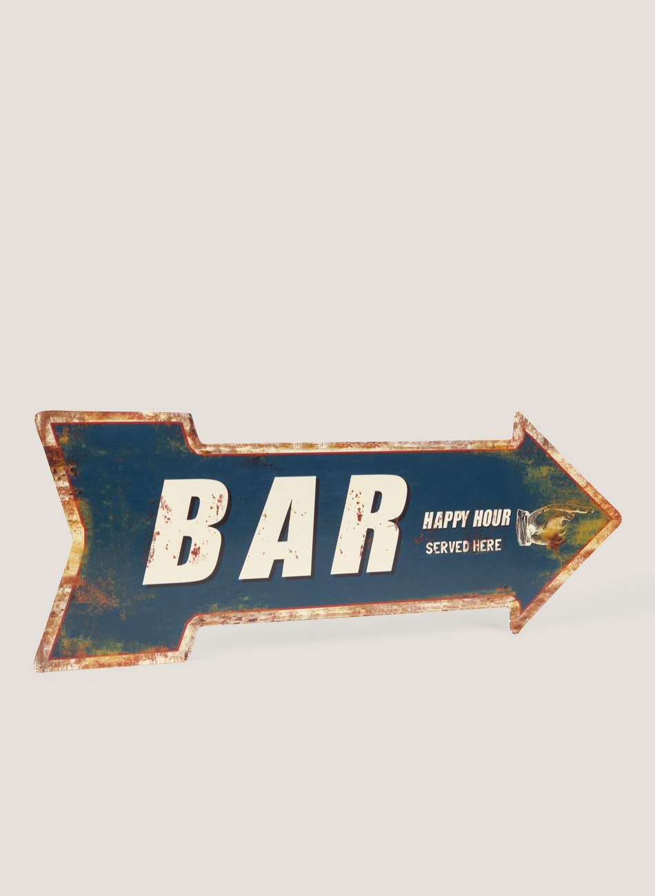 Letrero metálico bar