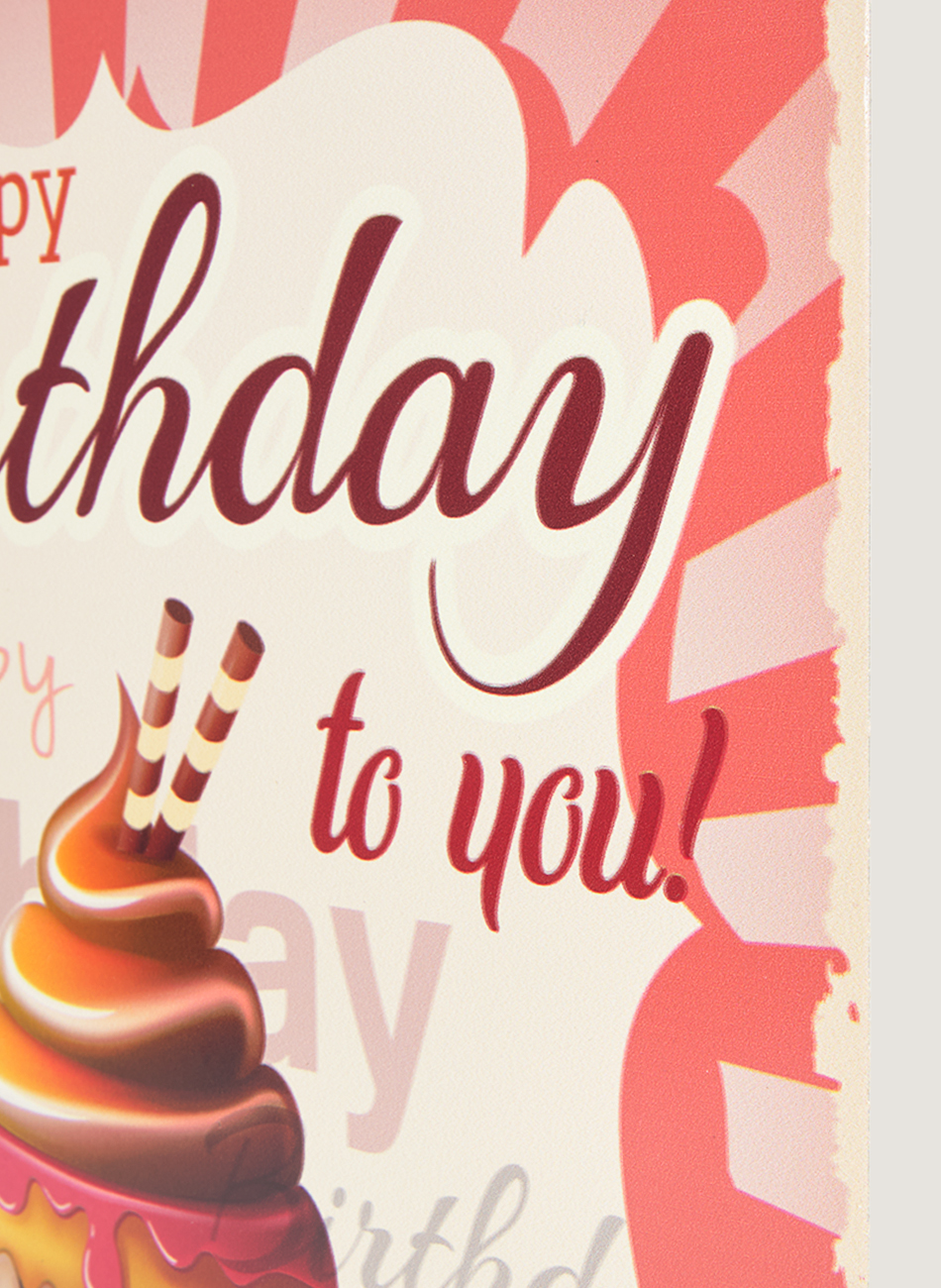 Letrero metálico happy birthday