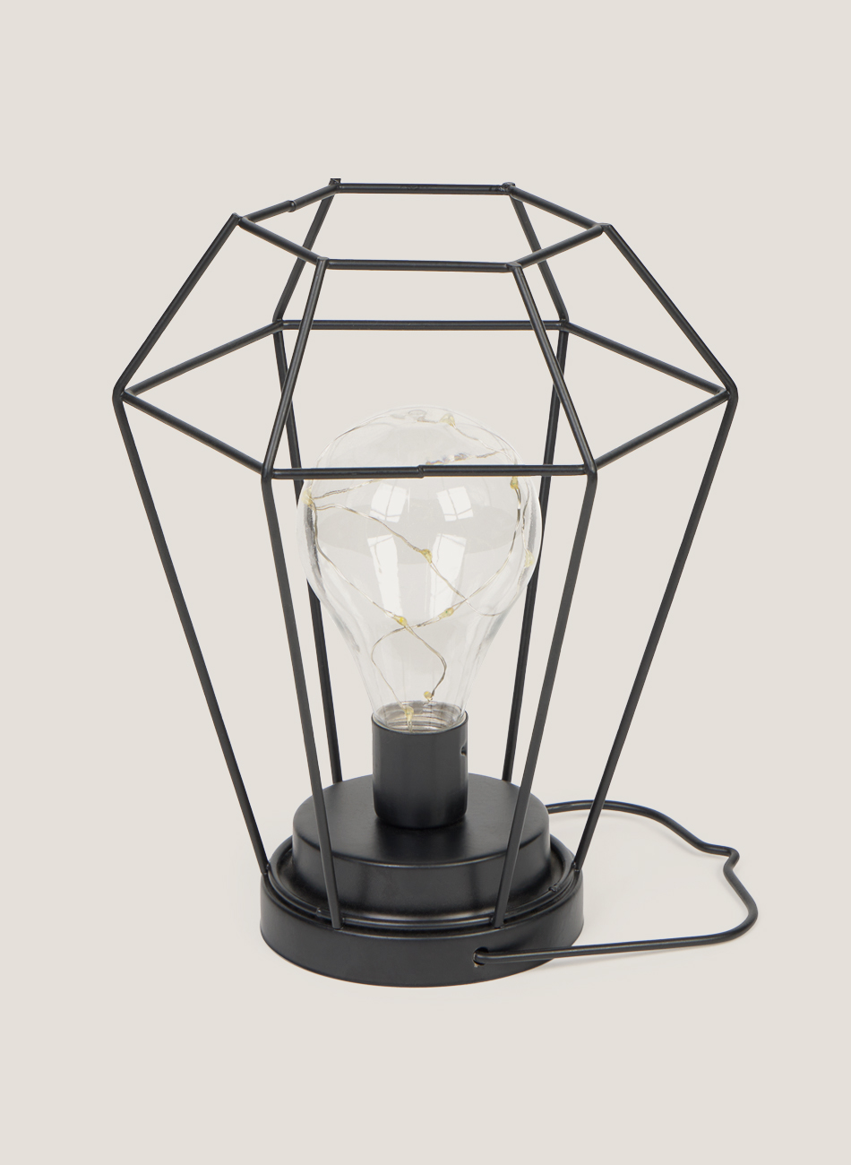 Lámpara jaula negra