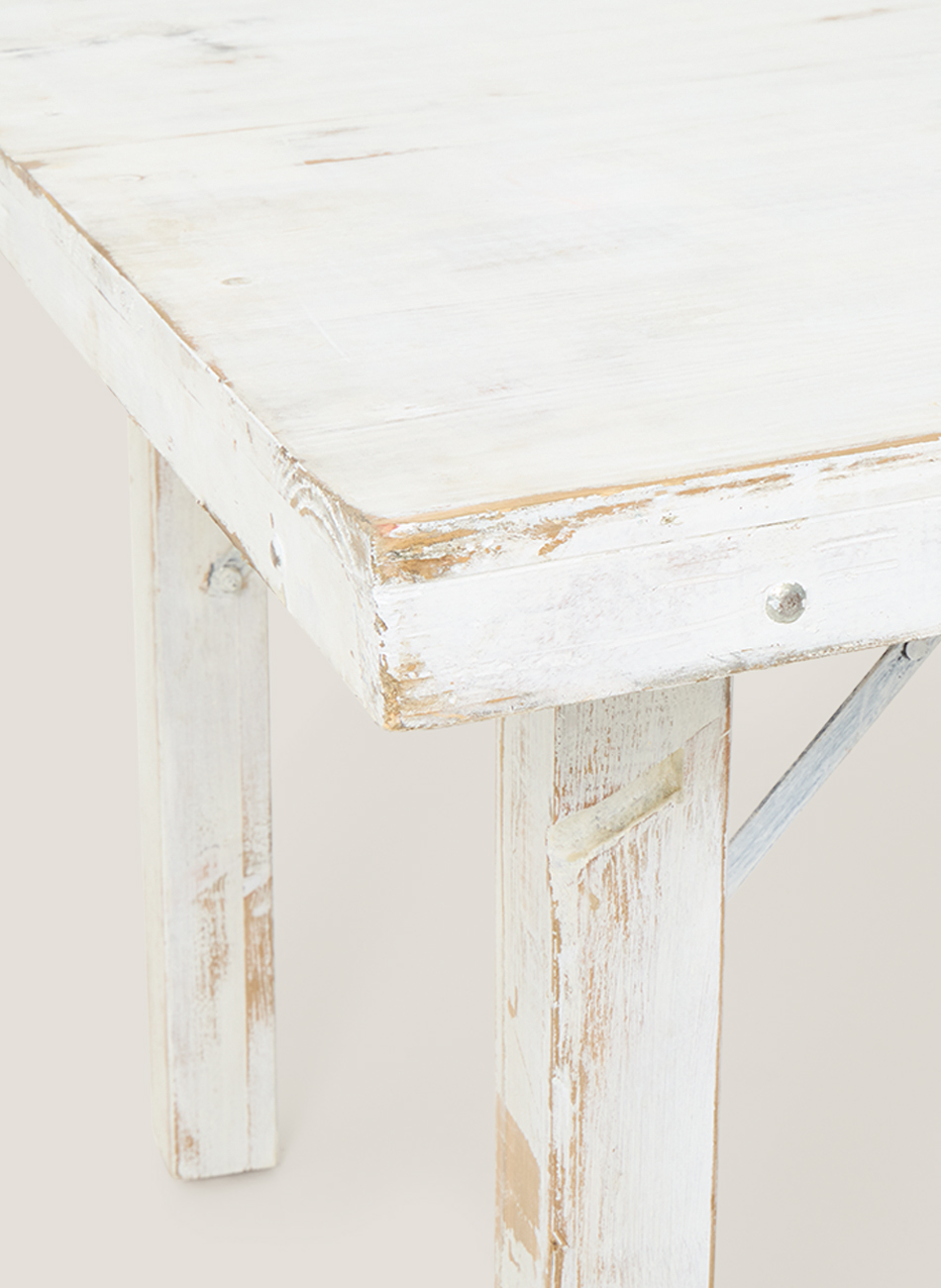 Taula wood decapada blanca