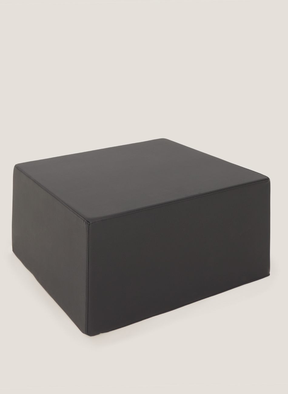 Puff / mesa boston negro cuadrado grande